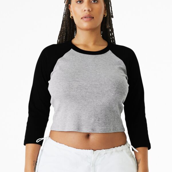 Women's Micro Rib 3/4 Raglan Baby Tee Thumbnail